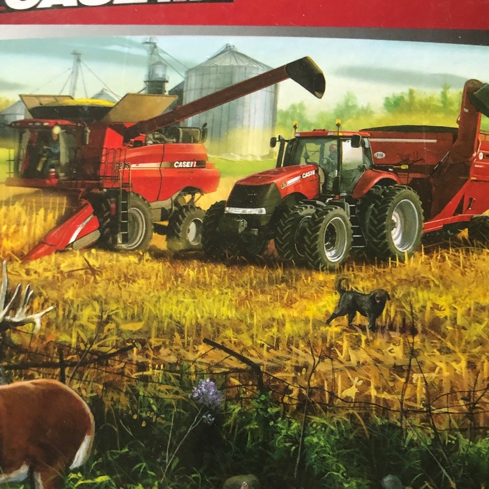 Red Farm Tractor and Combine Toy Set for Kids